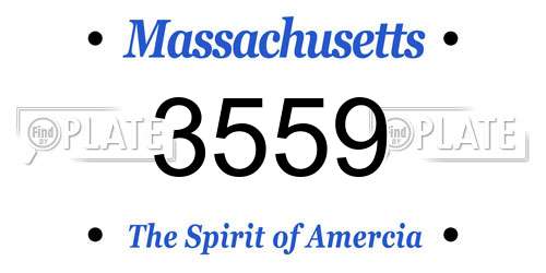 3559 Massachusetts License Plate