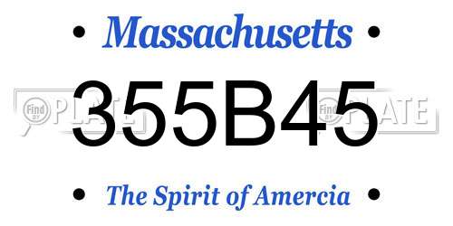 355B45 Massachusetts License Plate