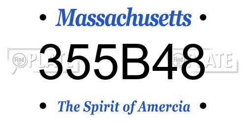 355B48 Massachusetts License Plate