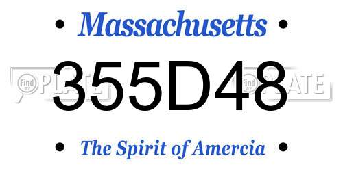 355D48 Massachusetts License Plate