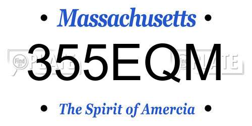 355EQM Massachusetts License Plate