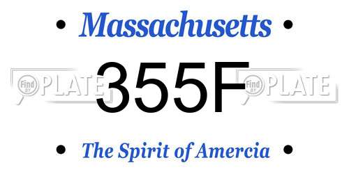 355F Massachusetts License Plate