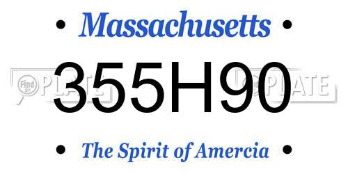 355H90 Massachusetts License Plate