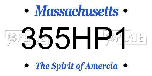 355HP1 Massachusetts License Plate