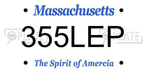 355LEP Massachusetts License Plate