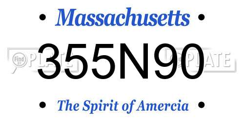355N90 Massachusetts License Plate