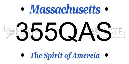 355QAS Massachusetts License Plate