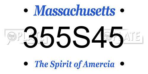 355S45 Massachusetts License Plate