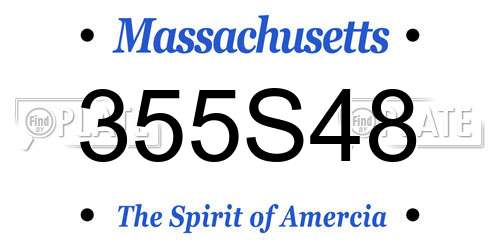 355S48 Massachusetts License Plate