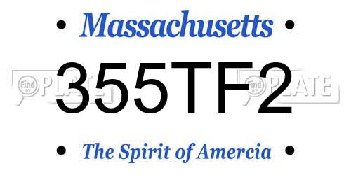 355TF2 Massachusetts License Plate