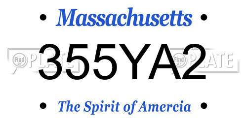 355YA2 Massachusetts License Plate