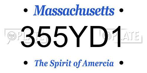 355YD1 Massachusetts License Plate