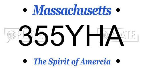 355YHA Massachusetts License Plate