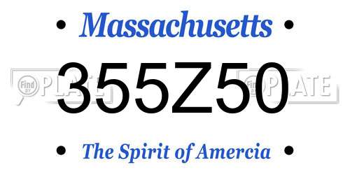 355Z50 Massachusetts License Plate