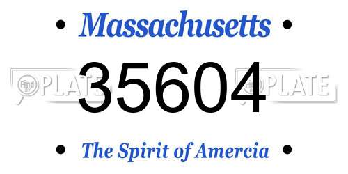 35604 Massachusetts License Plate