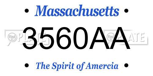 3560AA Massachusetts License Plate