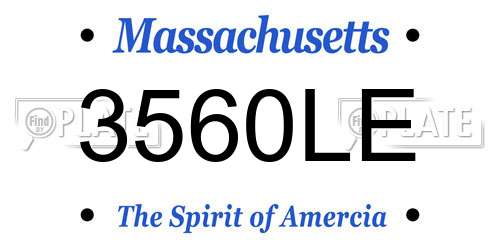 3560LE Massachusetts License Plate