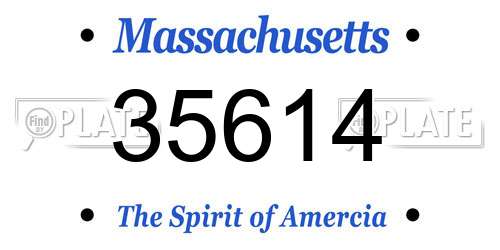 35614 Massachusetts License Plate