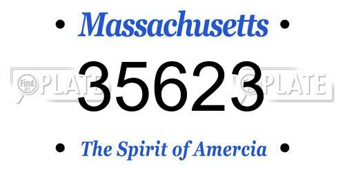 35623 Massachusetts License Plate