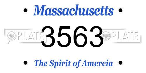 3563 Massachusetts License Plate
