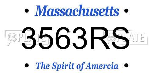 3563RS Massachusetts License Plate