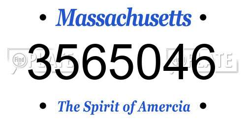 3565046 Massachusetts License Plate