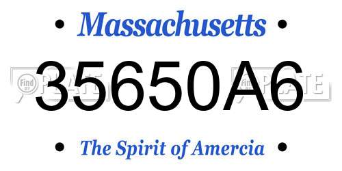 35650A6 Massachusetts License Plate