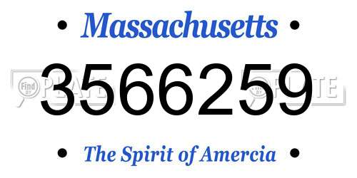 3566259 Massachusetts License Plate
