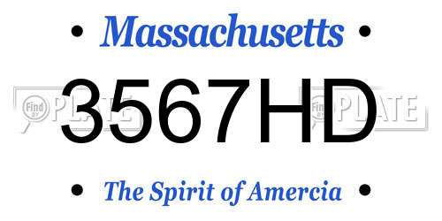 3567HD Massachusetts License Plate