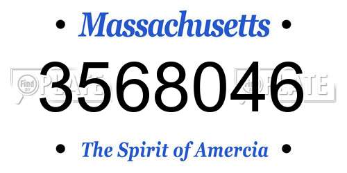 3568046 Massachusetts License Plate