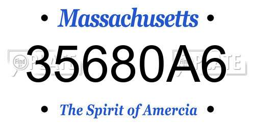 35680A6 Massachusetts License Plate