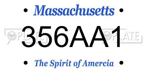 356AA1 Massachusetts License Plate