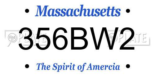 356BW2 Massachusetts License Plate