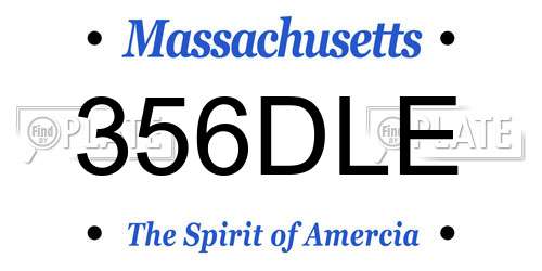 356DLE Massachusetts License Plate