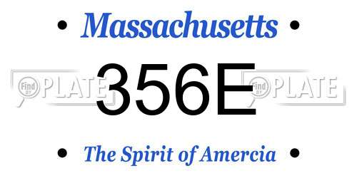 356E Massachusetts License Plate