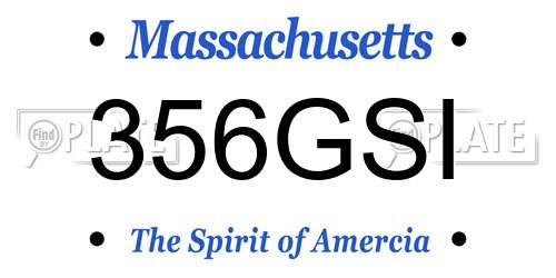 356GSI Massachusetts License Plate