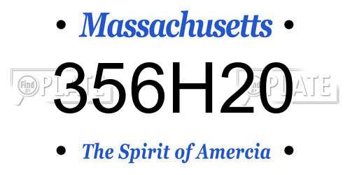 356H20 Massachusetts License Plate