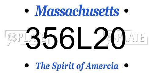 356L20 Massachusetts License Plate