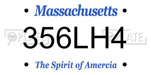 356LH4 Massachusetts License Plate