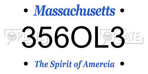 356OL3 Massachusetts License Plate