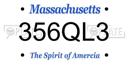 356QL3 Massachusetts License Plate