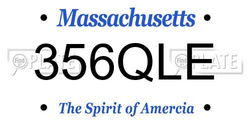 356QLE Massachusetts License Plate