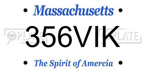 356VIK Massachusetts License Plate