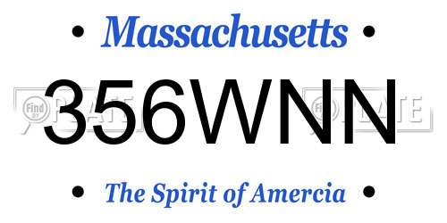 356WNN Massachusetts License Plate