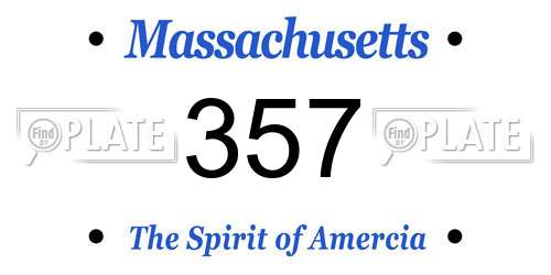 357 Massachusetts License Plate