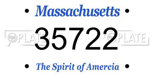 35722 Massachusetts License Plate