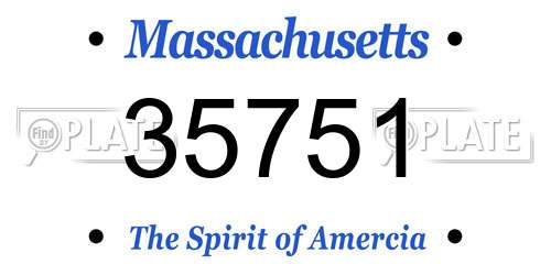 35751 Massachusetts License Plate
