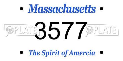 3577 Massachusetts License Plate