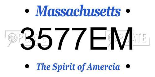 3577EM Massachusetts License Plate