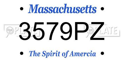 3579PZ Massachusetts License Plate